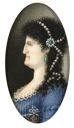 Oval miniature, probably for a ring, representing the Queen María Luisa de Parma in profile, wearing a blue dress.