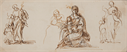 Sketches of Saint Joseph with Christ Child and Holy Family