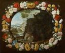Landscape with a Wreath of Flowers