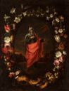 Floral Wreath with Saint Zacharias