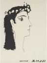 Profile of a Woman crowned with flowers