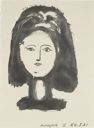 Head of a woman with long neck