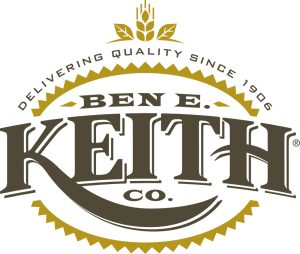 Ben E. Keith logo in gold and bronze